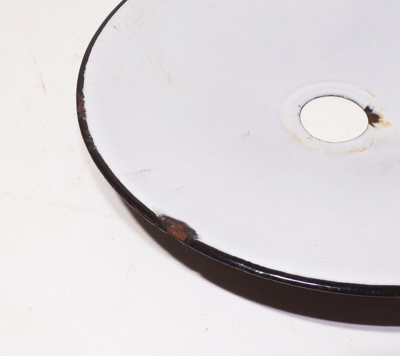 Alter Emaille Lampenschirm Blau Weiss Ersatzschirm 