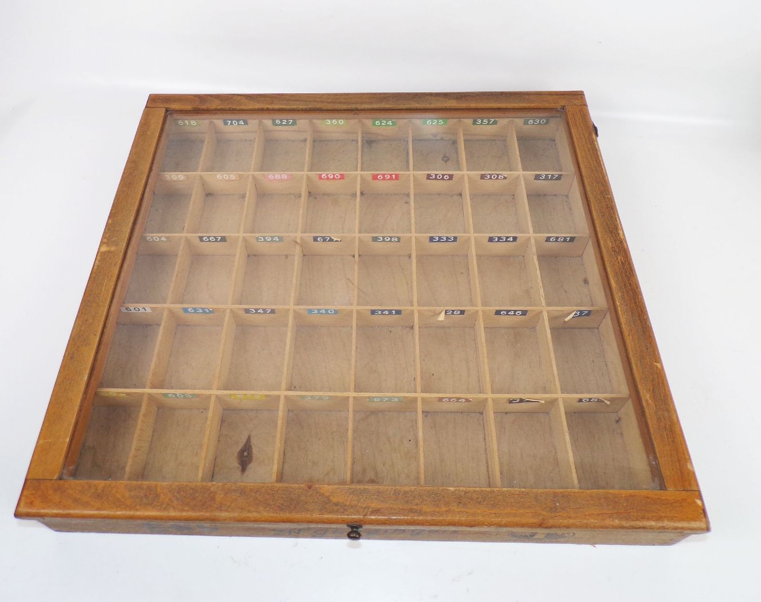 Alte Verkaufsvitrine ESC ZNF Indanthren Göggingen Nähseide Reklame Werbung