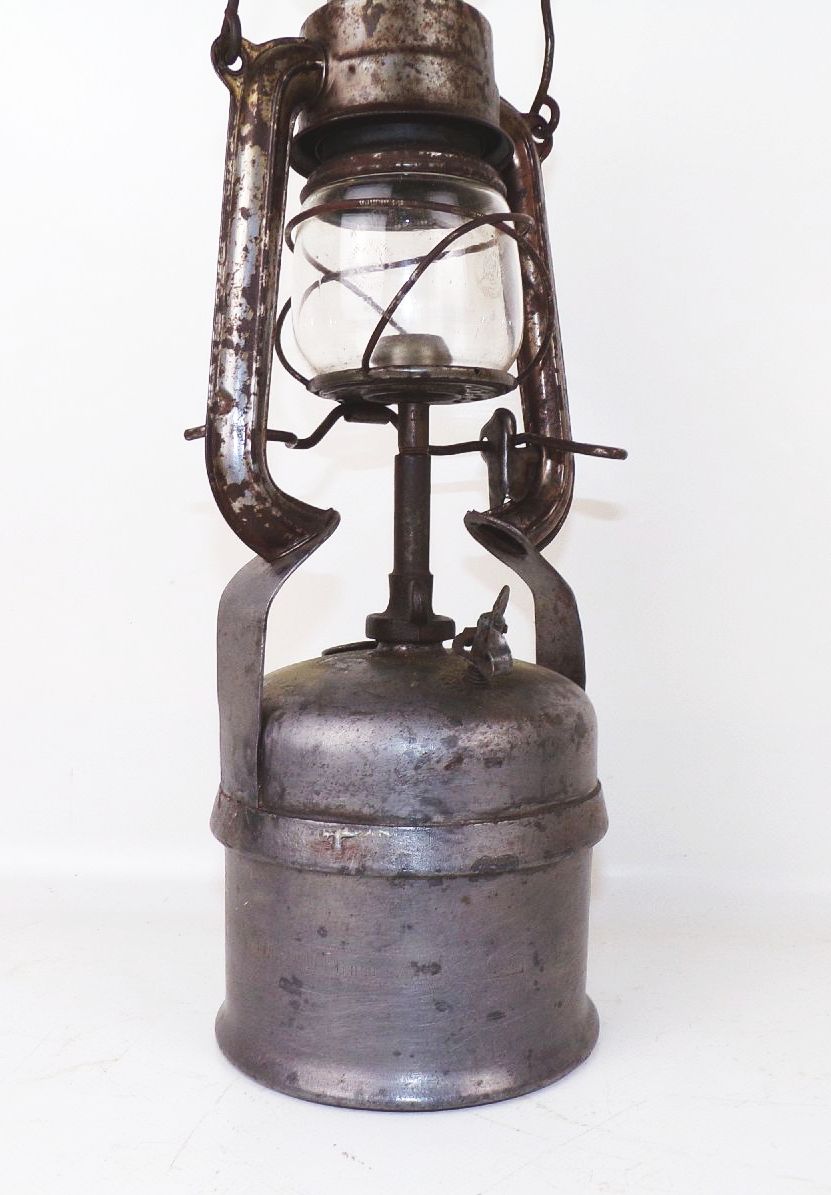 Alte Karbid Lampe Friemann u Wolf Zwickau Feuerhand Glas RAD Militär 2 Wk