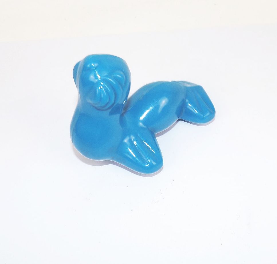 DDR Badetier Robbe Spielzeug Plaste blau Vintage 