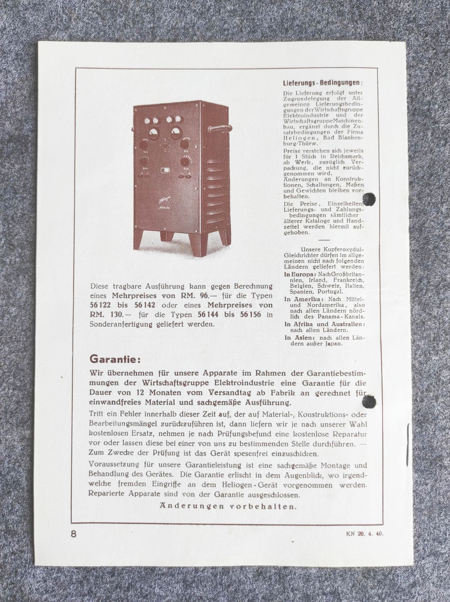 Heliogen Akkula Kupferoxydul Trockengleichrichter Elektrotechnische Fabrik Heliogen Akkula Kupferoxydul Trockengleichrichter Elektrotechnische Fabrik