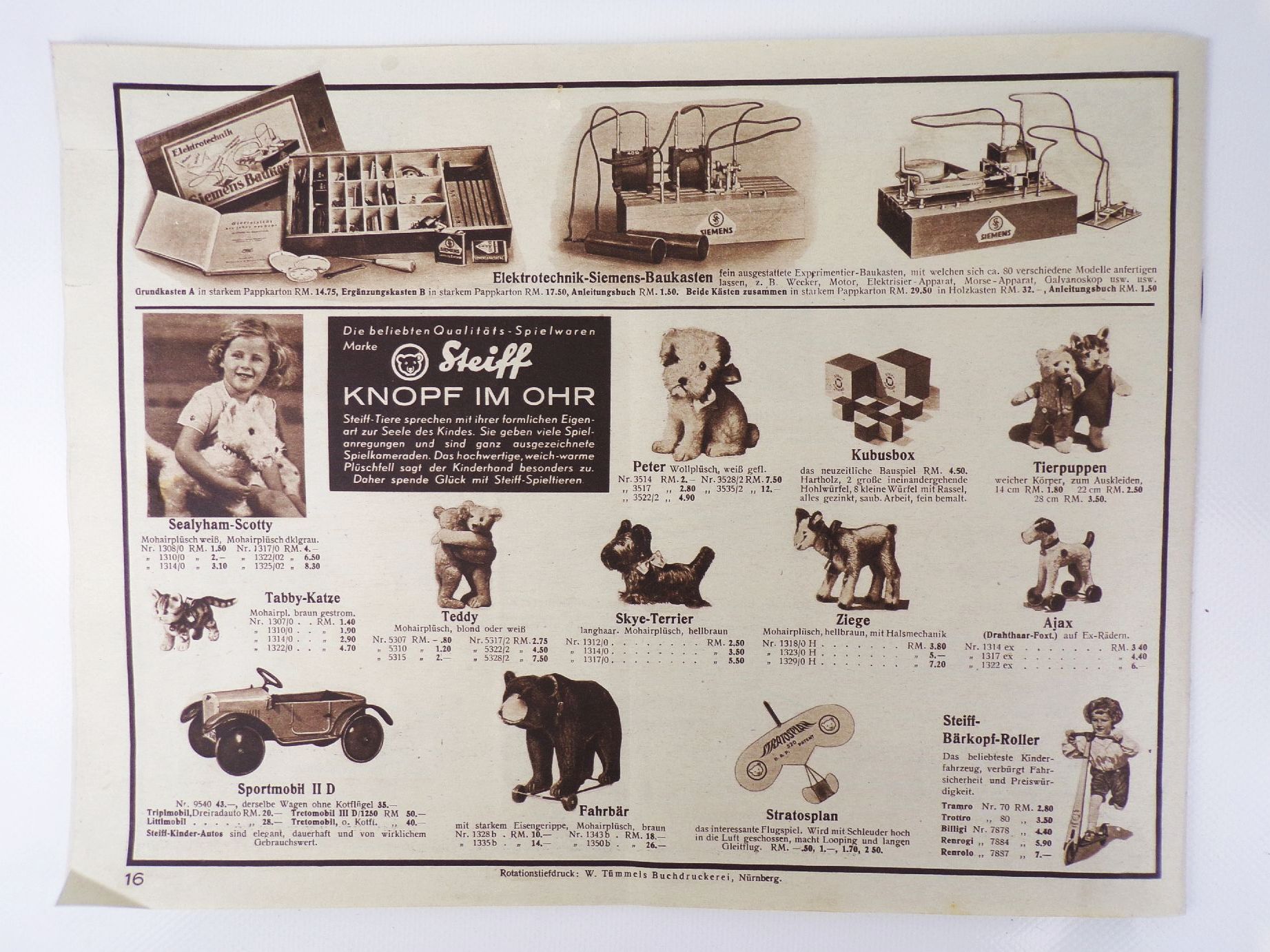 Alter Spielzeug Katalog 1933 Forchthammer Regensburg Alter Spielzeug Katalog 1933 Forchthammer Regensburg