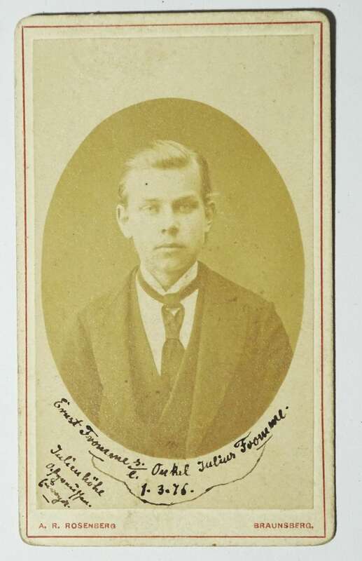 CDV Foto Ernst Fromme Julienhöhe 1876 Rosenberg Braunsberg Ostpreussen