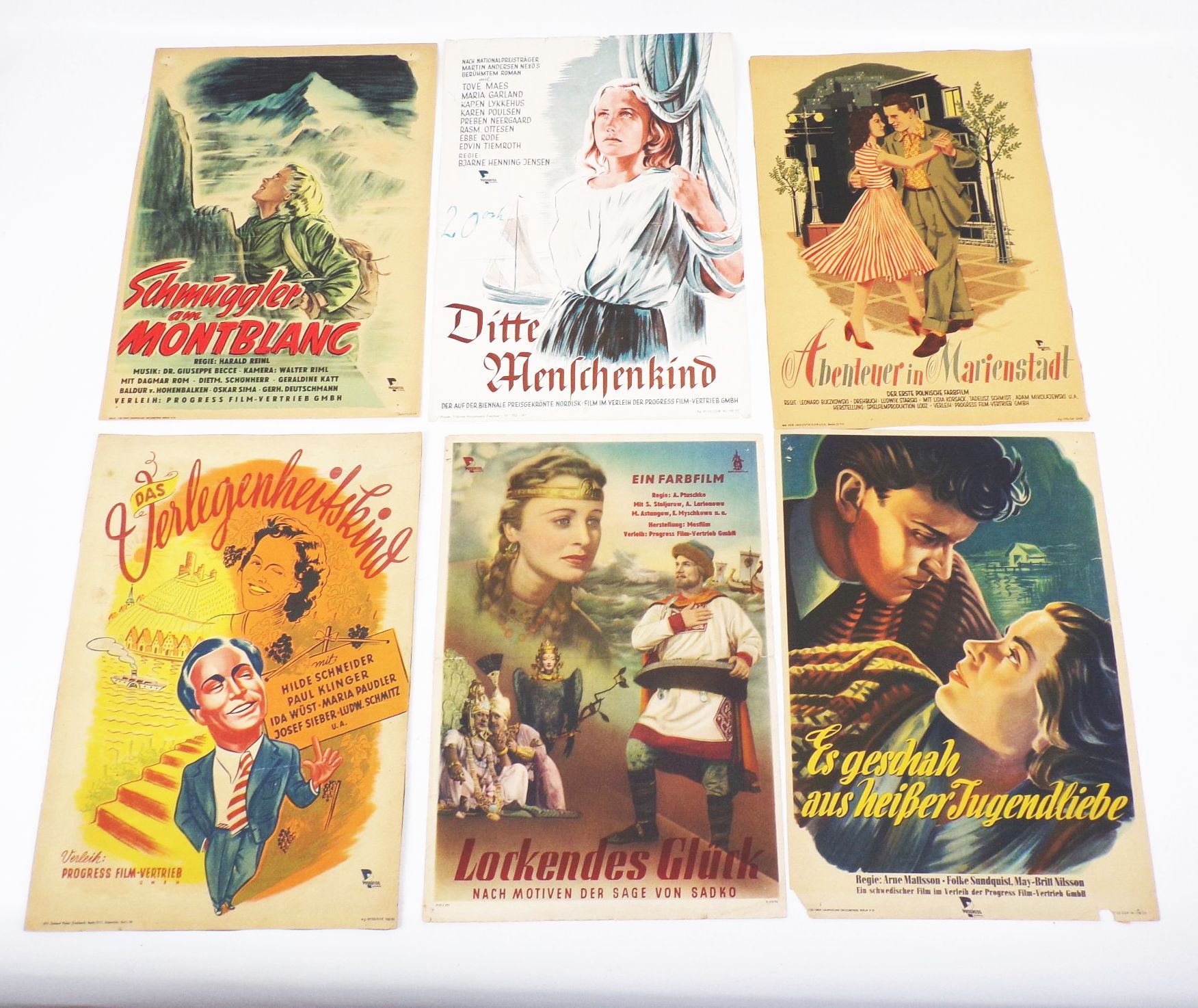 Konvolut DDR Kino Aushang Filmplakat Vintage Print 1950er 