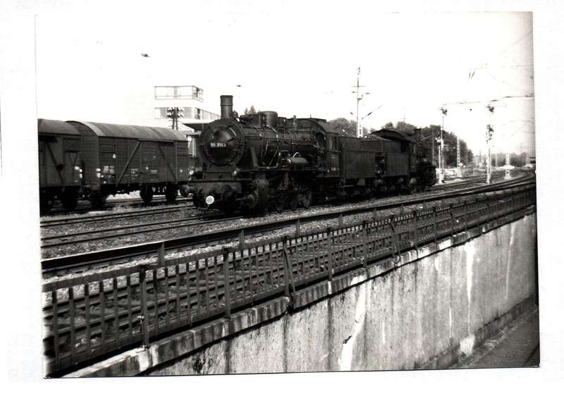 Foto DB Dampflok 55 3143 und 55 2581 Bw Rheydt in Dülken 1967
