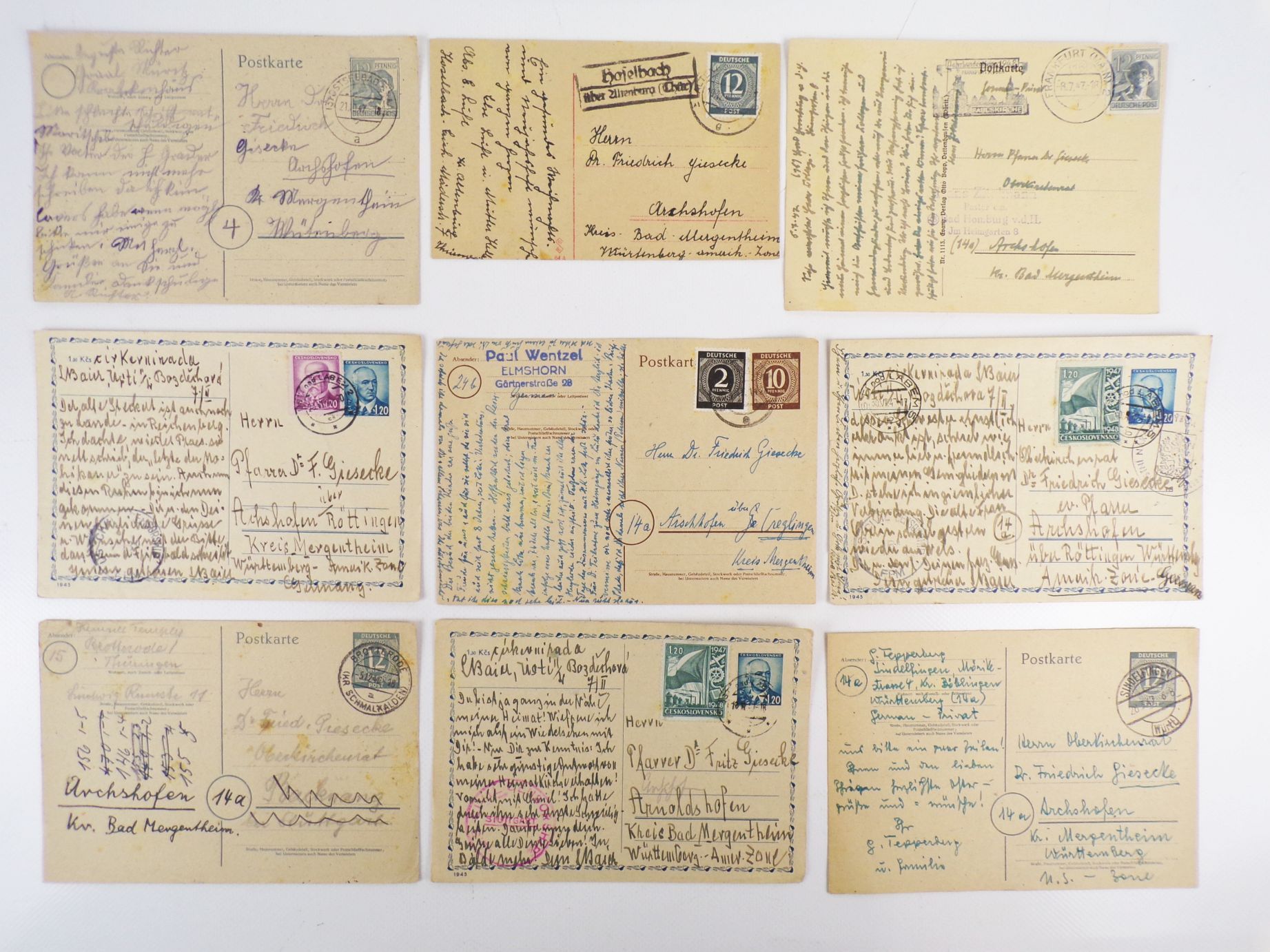 Briefe Ganzsachen Konvolut Alliierte Besatzung 1947 Fundgrube 