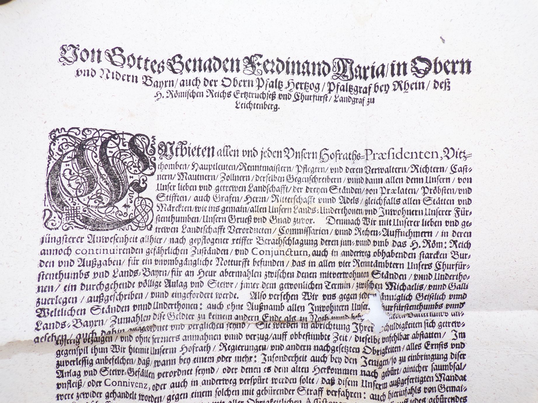 Edikt Ferdinand Maria Kurfürst Bayern 1666 Edikt Ferdinand Maria Kurfürst Bayern 1666