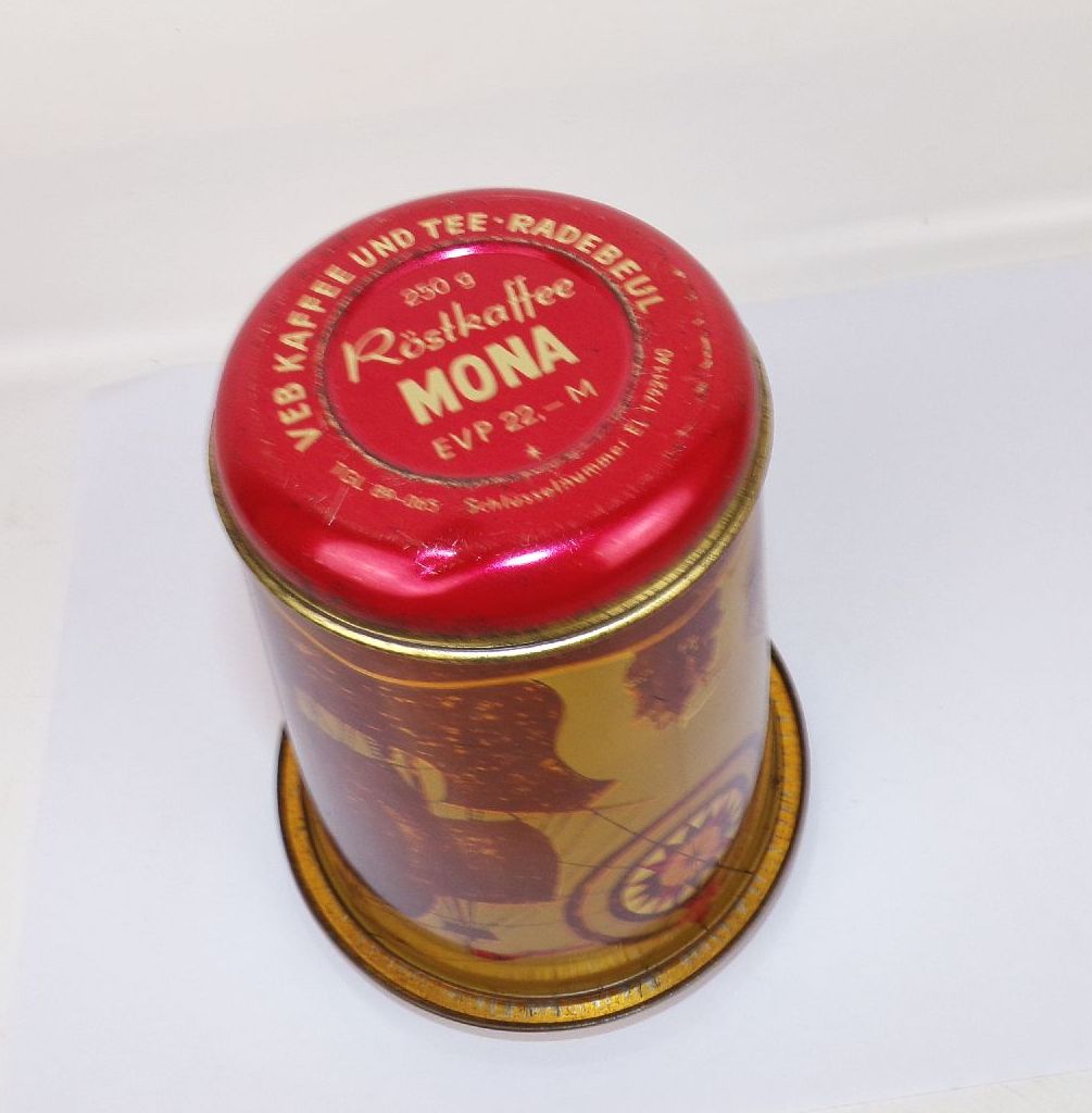DDR Kaffeedose Mona Blechdose Büchse Röstkaffee VEB Kaffee und Tee Radebeul