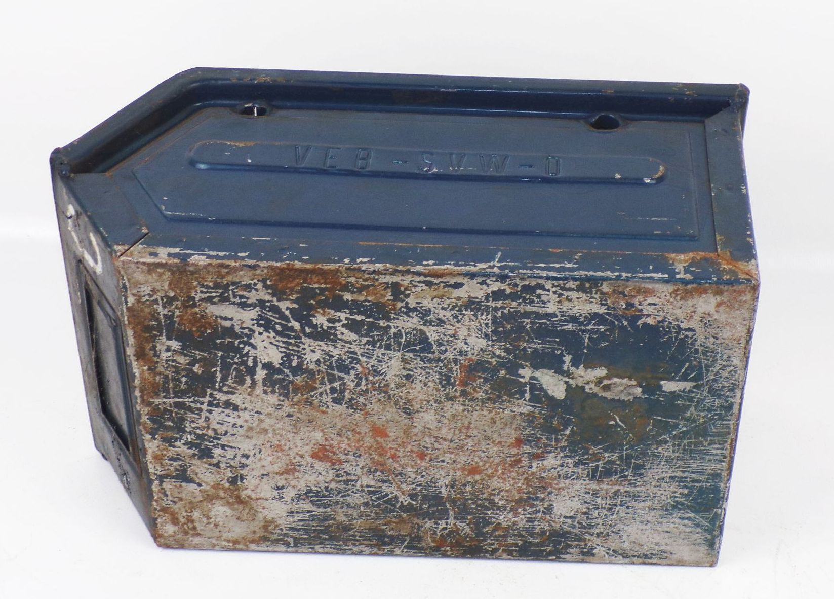 Alte Metall Stapelbox Metallkiste Werkzeugkiste Sortierkiste Stapelbar Regal