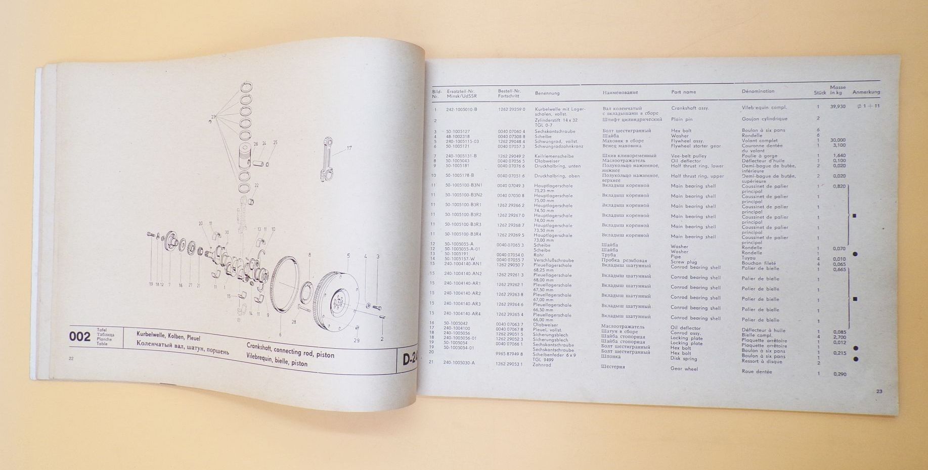 Ersatzteil Katalog Dieselmotor D242 zum Schwadmäher E303 Fortschritt Ersatzteil Katalog Dieselmotor D242 zum Schwadmäher E303 Fortschritt