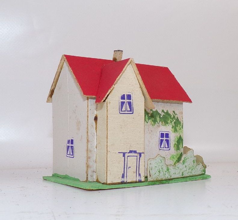 Alte Häuser aus Pappe Modellbau Modelleisenbahn 1940 1950 er OVP 
