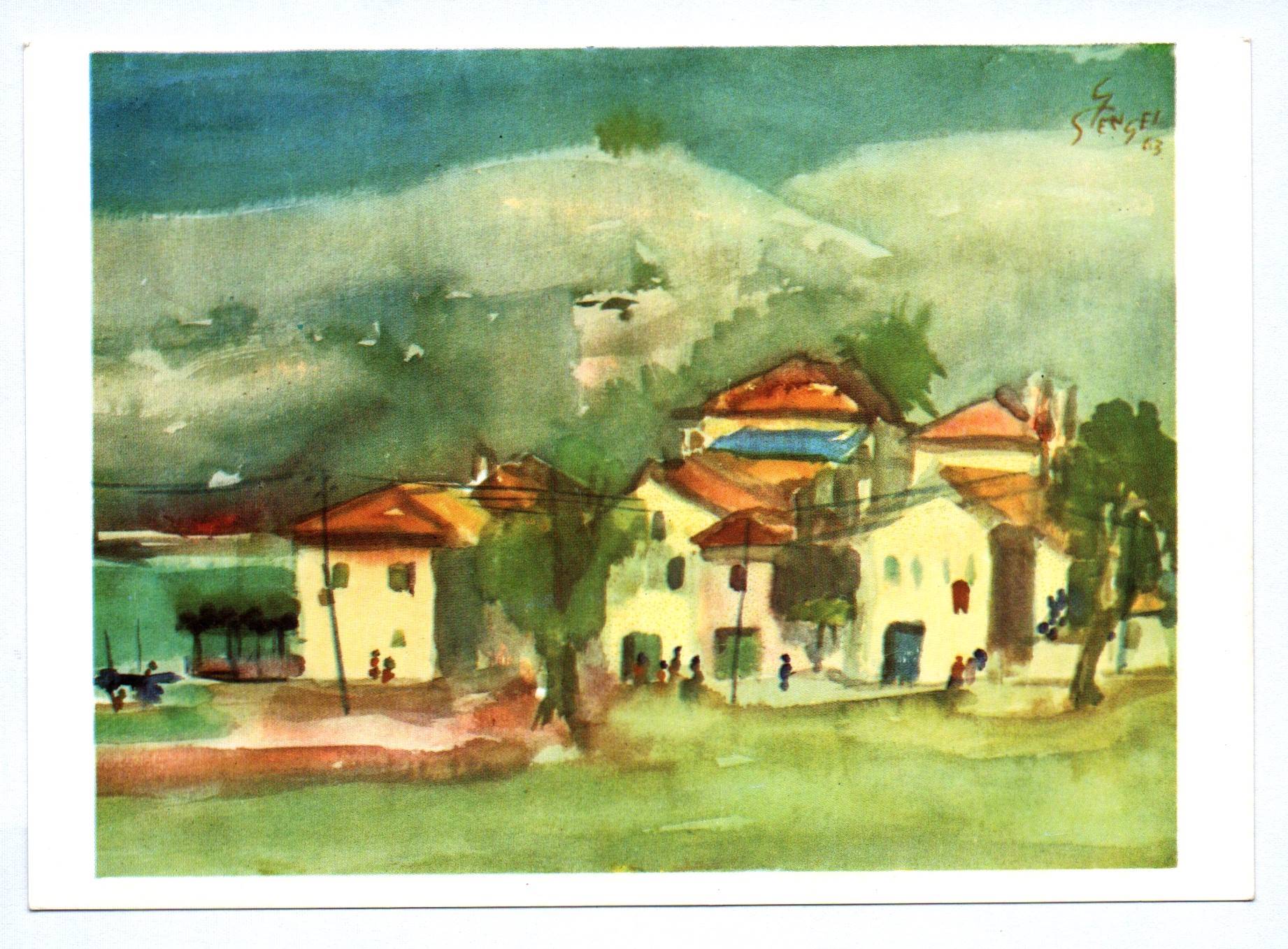 Künstler Ak Gerhard Stengel Adria Bucht in Jugoslawien