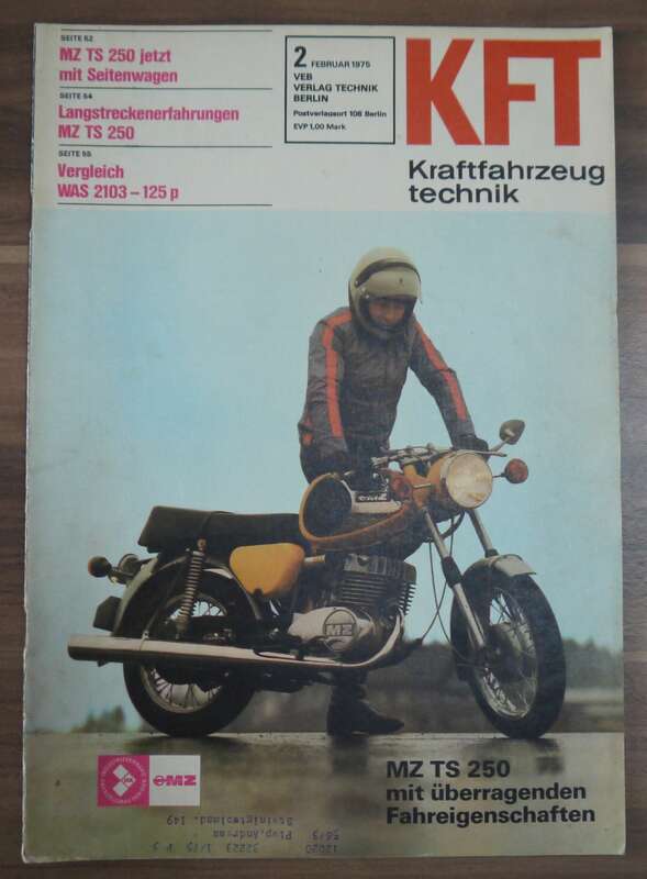 VEB Verlag Technik KFT Heft Februar 1975 MZ TS 250 jetzt mit Seitenwagen