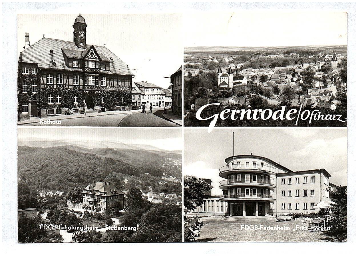 Ak Gernrode Ostharz Rathaus FDGB Erholungsheim Ferienheim 1981 DDR Ak Gernrode Ostharz Rathaus FDGB Erholungsheim Ferienheim 1981 DDR