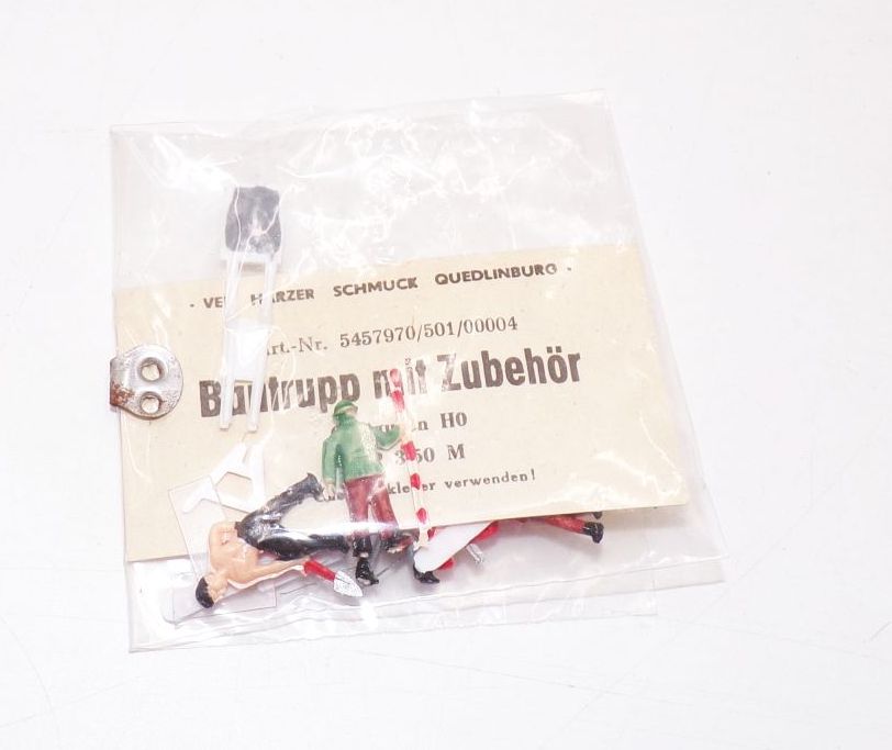 Bautrupp mit Zubehör Modelleisenbahn Figuren H0 DDR in OVP unbenutzt