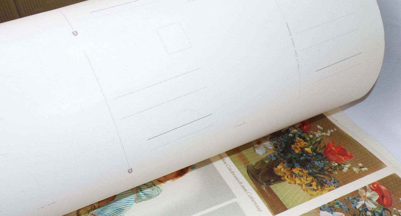 Druckbögen Muster DDR Ansichtskarten Postkarten Mecki Blumen Künster 