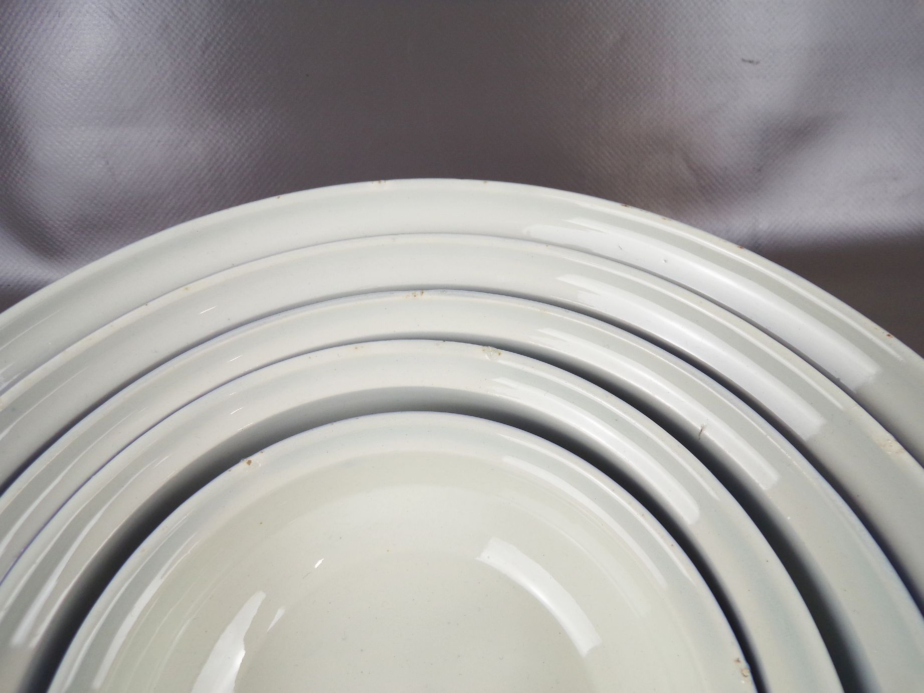 Altes Schüssel Spritzdekor Set 5 Keramik Schalen Küche Vintage 