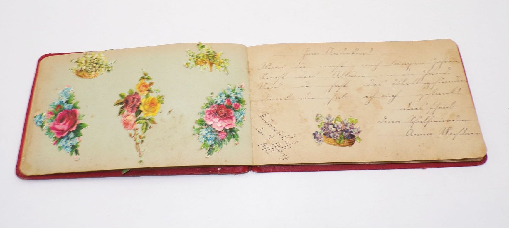 Altes Poesiealbum mit Oblaten 1910 Neukirch Altes Poesiealbum mit Oblaten 1910 Neukirch