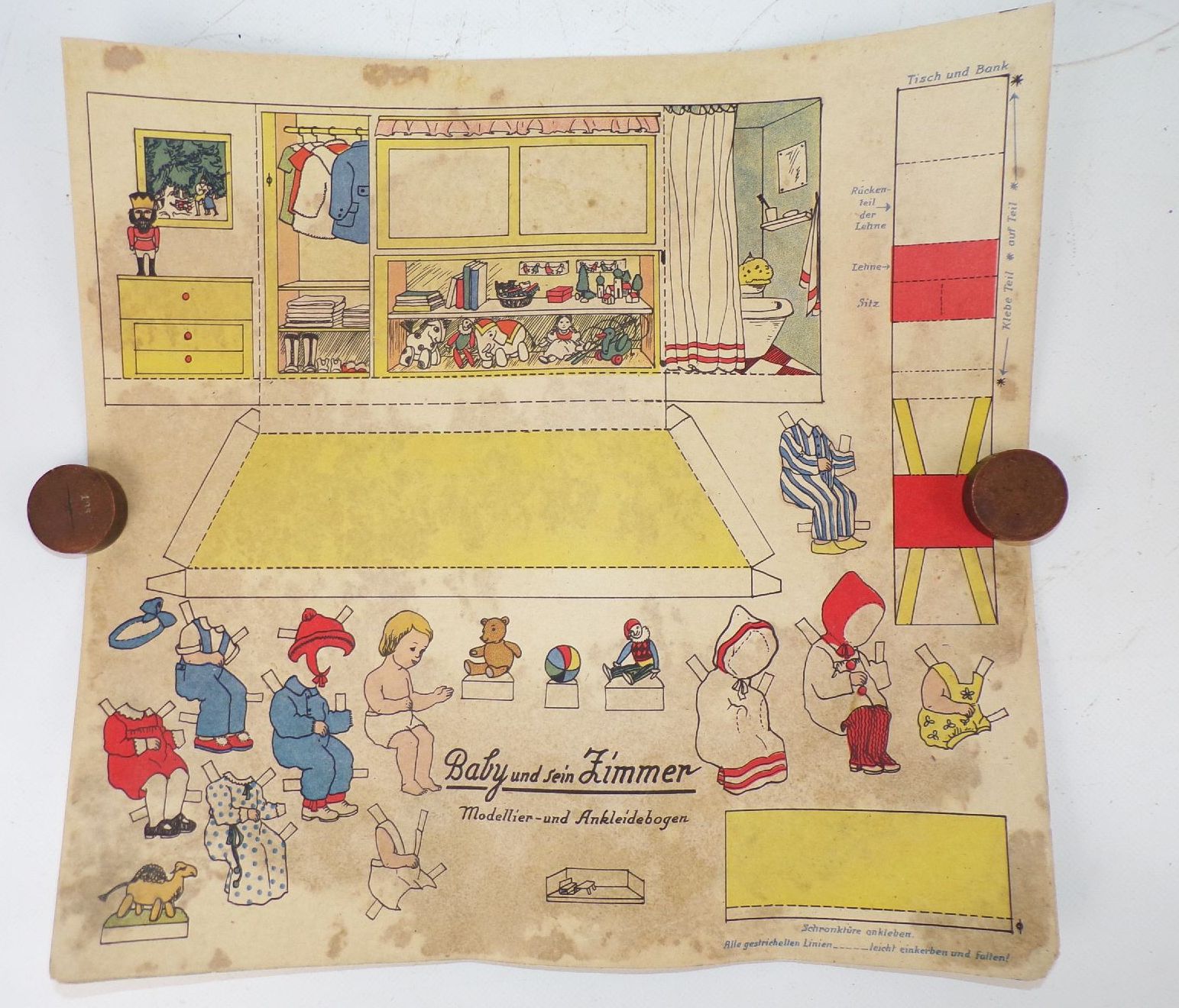 Alte Bastelbögen Ausschneidebogen Anziehpuppe Ostern Eierschiesen Papier Spielzeug 