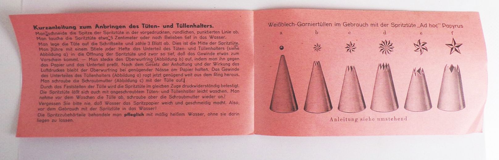 Tüllen Set für Spritzbeutel Zelluloid DRGM 1930er NOS OVP Tüllen Set für Spritzbeutel Zelluloid DRGM 1930er NOS OVP