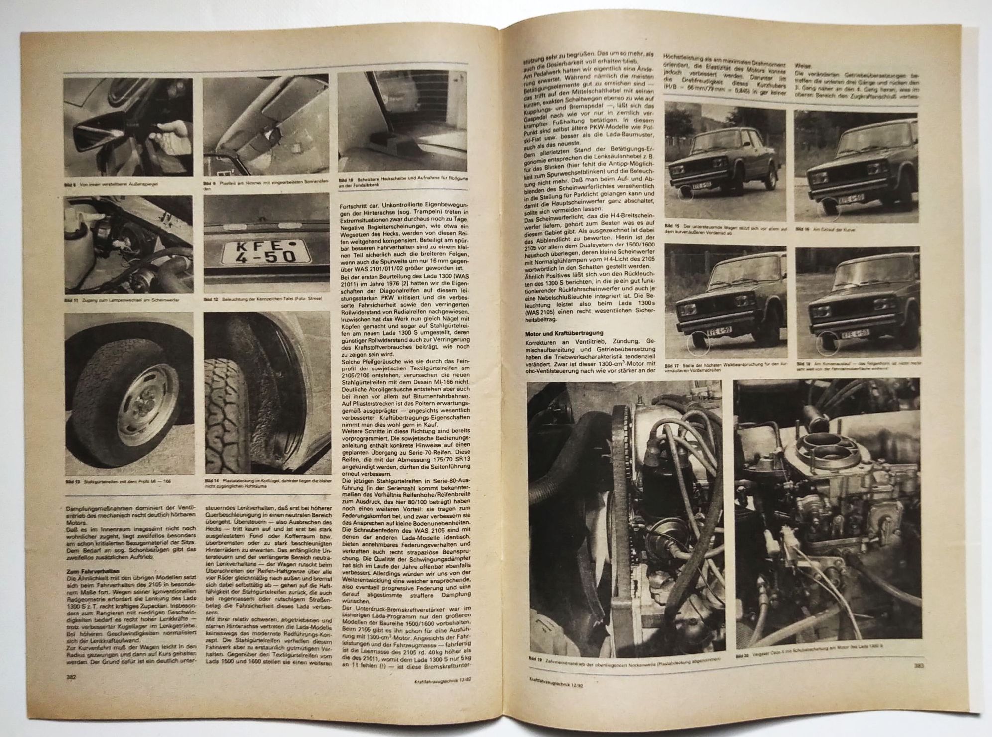 DDR Zeitschrift KFT Nr 12 LADA 1300S WAS 2105 Kraftfahrzeugtechnik 1982 DDR Zeitschrift KFT Nr 12 LADA 1300S WAS 2105 Kraftfahrzeugtechnik 1982