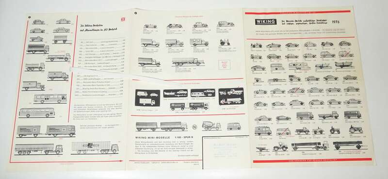 Preisliste 1976 Wiking Autos Verkehrsmodelle 