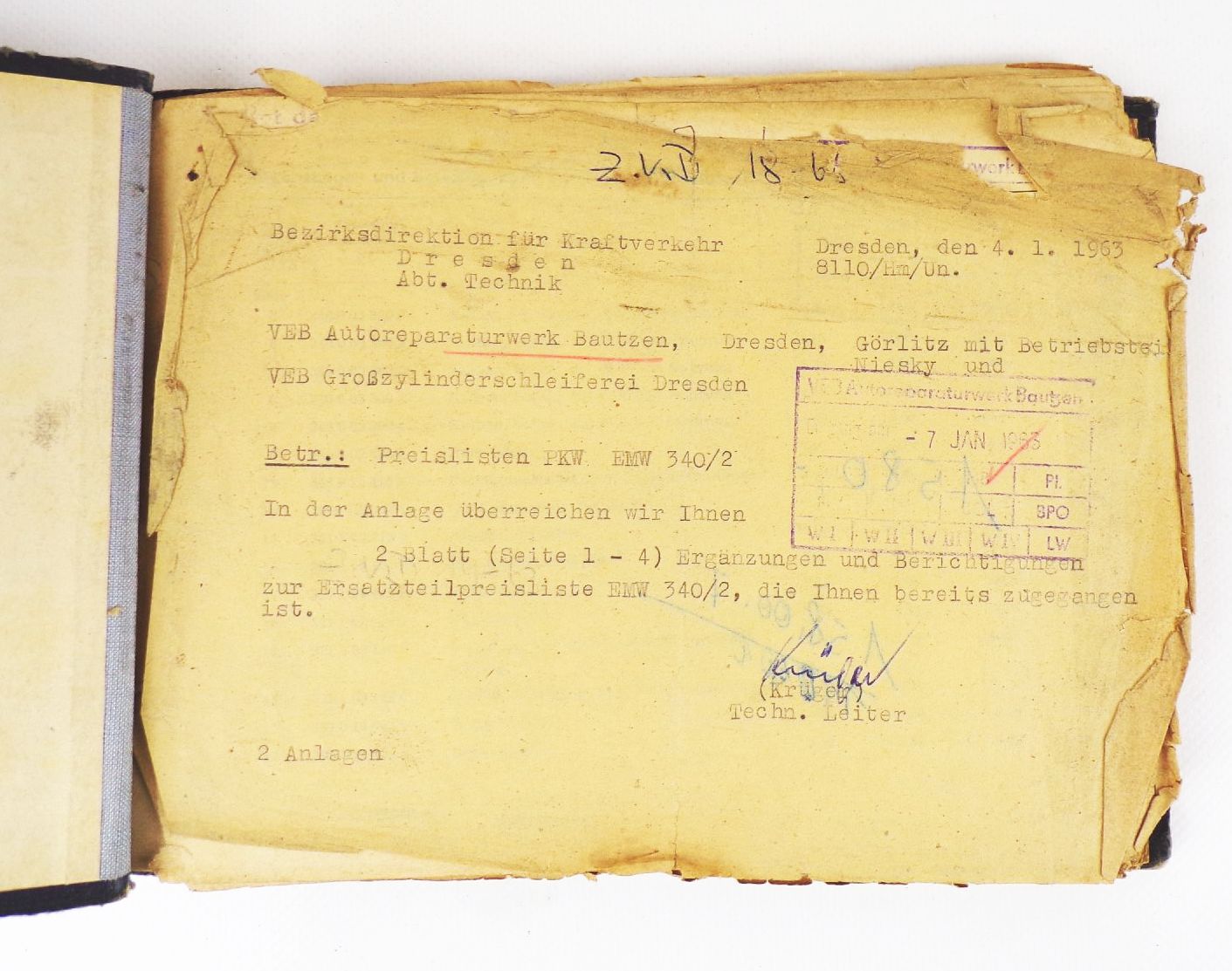 Alte Ersatzteil Preisliste PKW EMW 340 VEB Automobilwerk Eisenach Alte Ersatzteil Preisliste PKW EMW 340 VEB Automobilwerk Eisenach