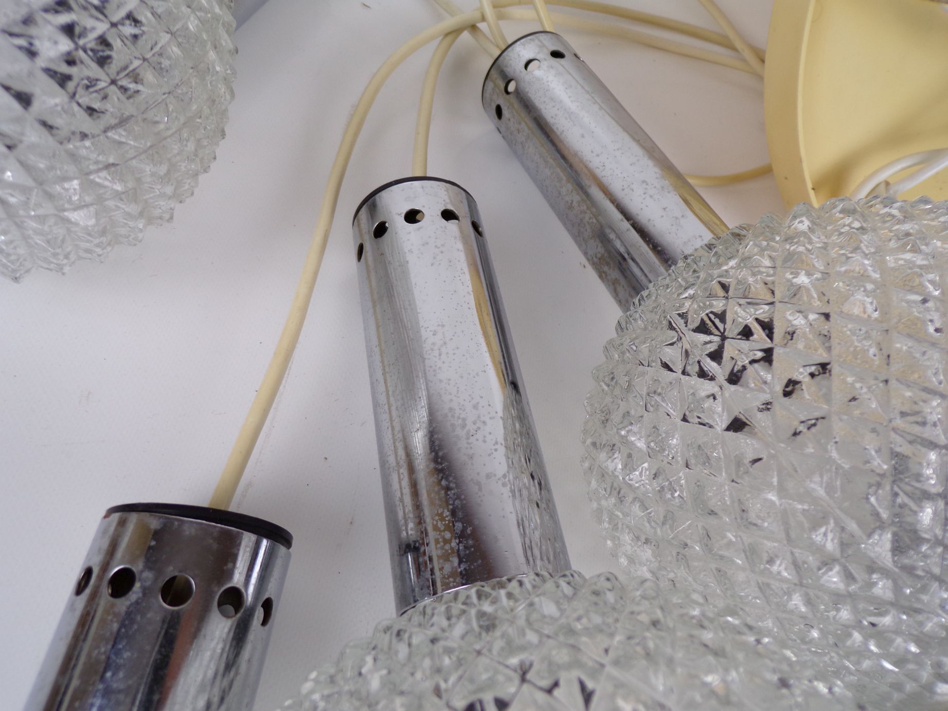 Alte Kaskadenlampe 5er Deckenleuchte Pendellampe 1970er Rund Alte Kaskadenlampe 5er Deckenleuchte Pendellampe 1970er Rund