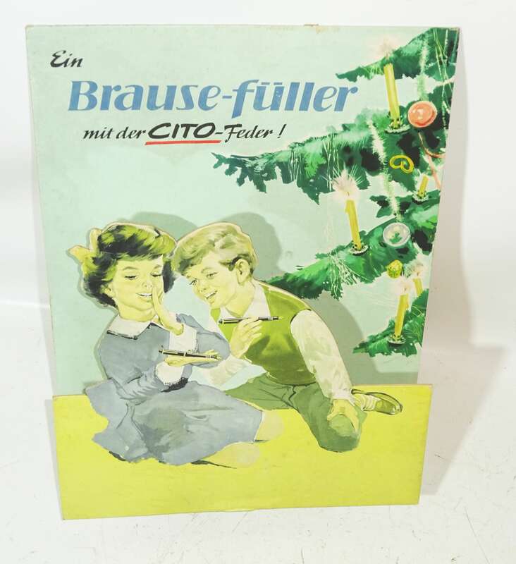 Alter Reklame Pappaufsteller Brause Füller Cito 1950er Füllfederhalter Vintage !