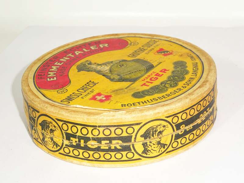 Pappdose Emmentaler Käse Marke Tiger Roethlisberger Langenau