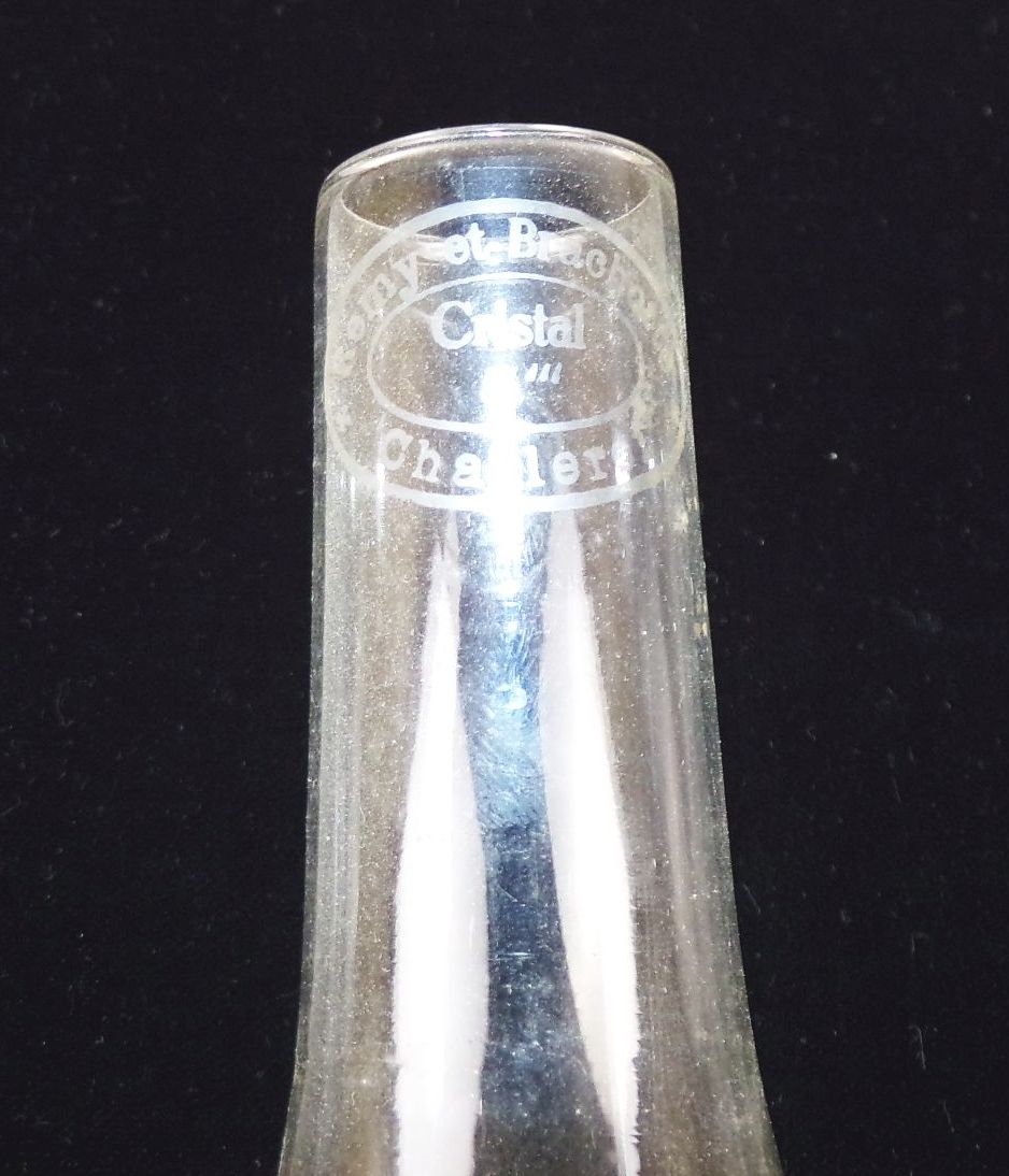 Altes Glaszylinder Aufnahme 39 mm transparent Remy et Brachotte Cristal 