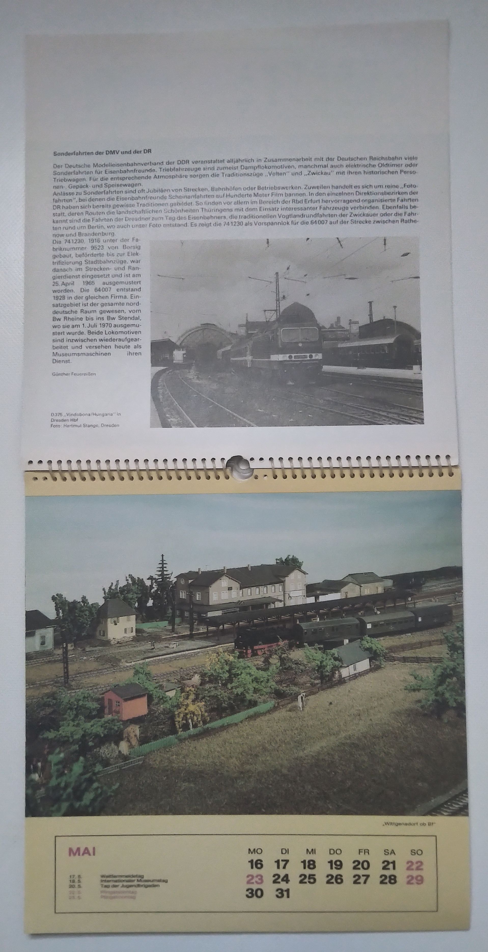 Modelleisenbahn Kalender 1988 Bahnhof Jocketa Karlex