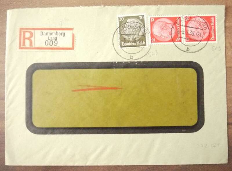 R Brief Dannenberg Land 1938 DR