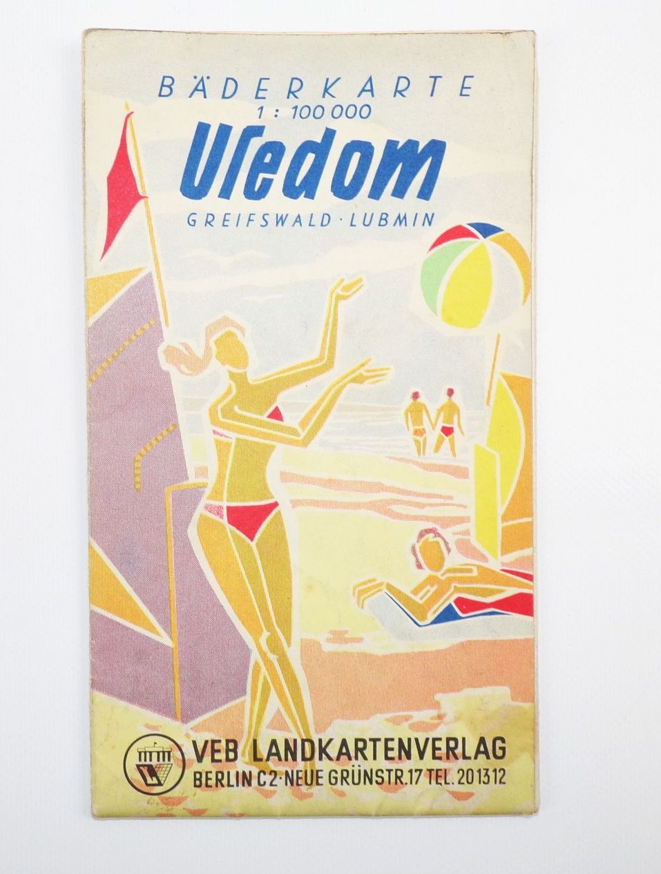Bäderkarte Usedom Greifswald Lubmin 1957 Landkarte Bäderkarte Usedom Greifswald Lubmin 1957 Landkarte