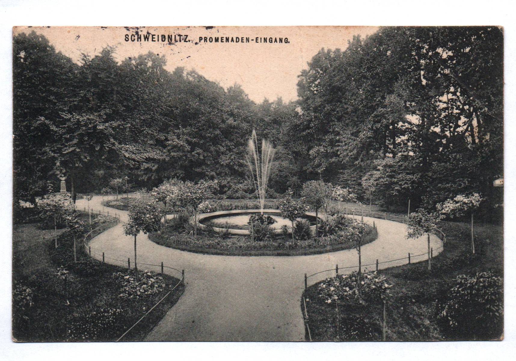 Ak Schweidnitz Promenaden Eingang Schlesien heute Polen 