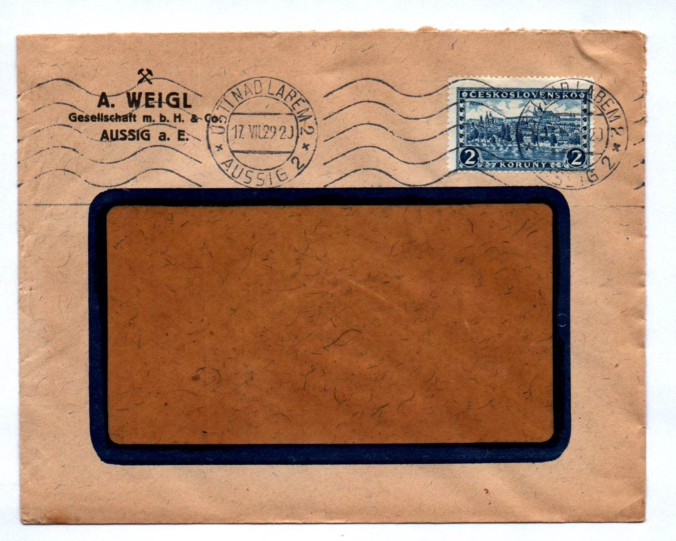 Brief A Weigl Gesellschaft mbhH & Co Aussig aE 1929
