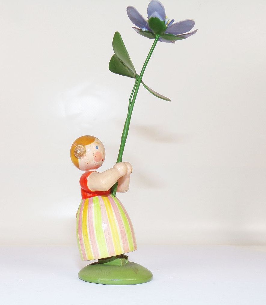 Weha Kunst Blumenkind Holzfigur Erzgebirge 