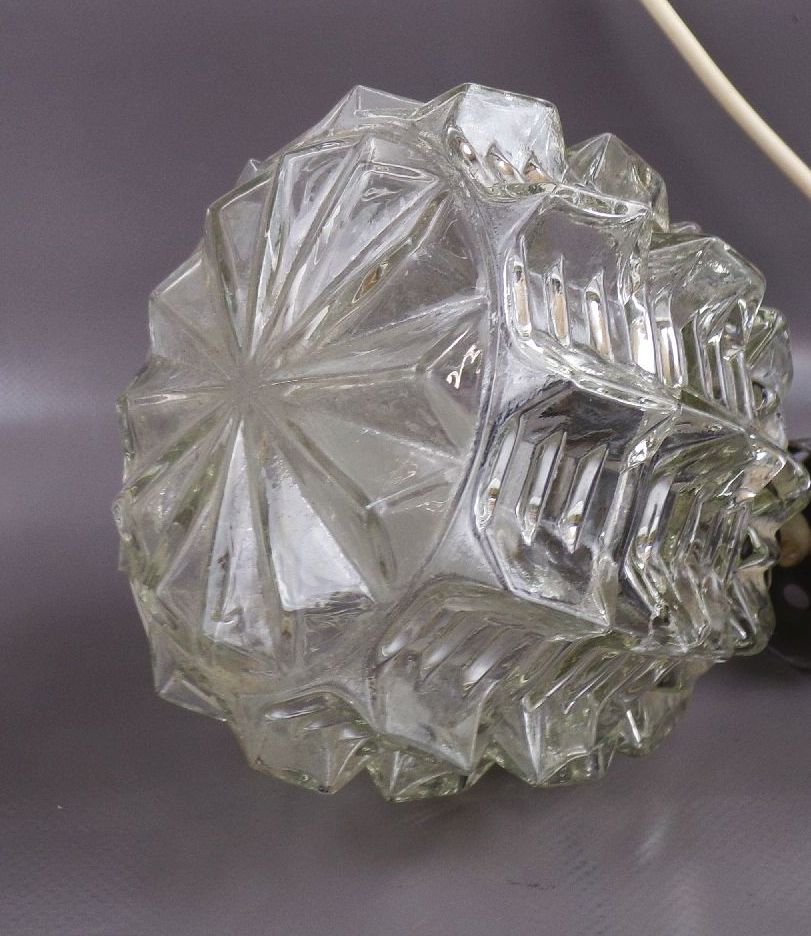 Alte Pendelleuchte 2er Preßglas E27 DDR Hängelampe 