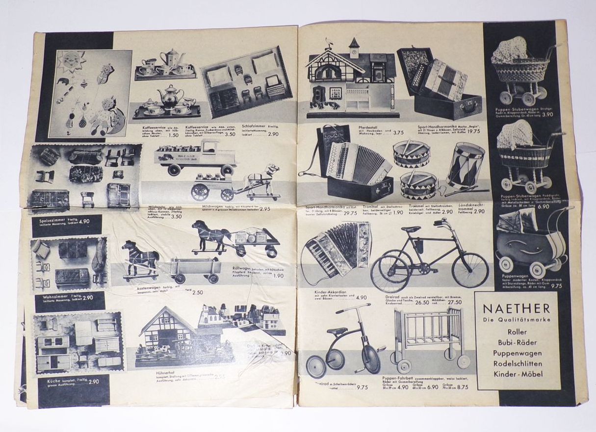 Spielwaren Katalog 1930er Tietz Chemnitz Puppen Militär Spielzeug