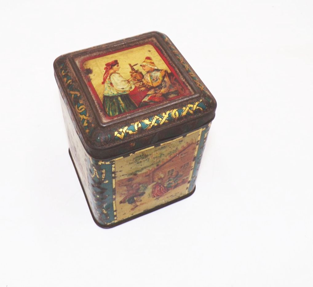 Alte Teedose Blechdose lithografiert um 1900 Vintage Deko Alte Teedose Blechdose lithografiert um 1900 Vintage Deko