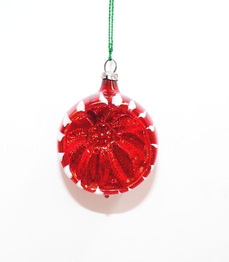 Alter Baumschmuck CBS Glas Rot Reflexkugeln Vintage Christbaumschmuck Alter Baumschmuck CBS Glas Rot Reflexkugeln Vintage Christbaumschmuck
