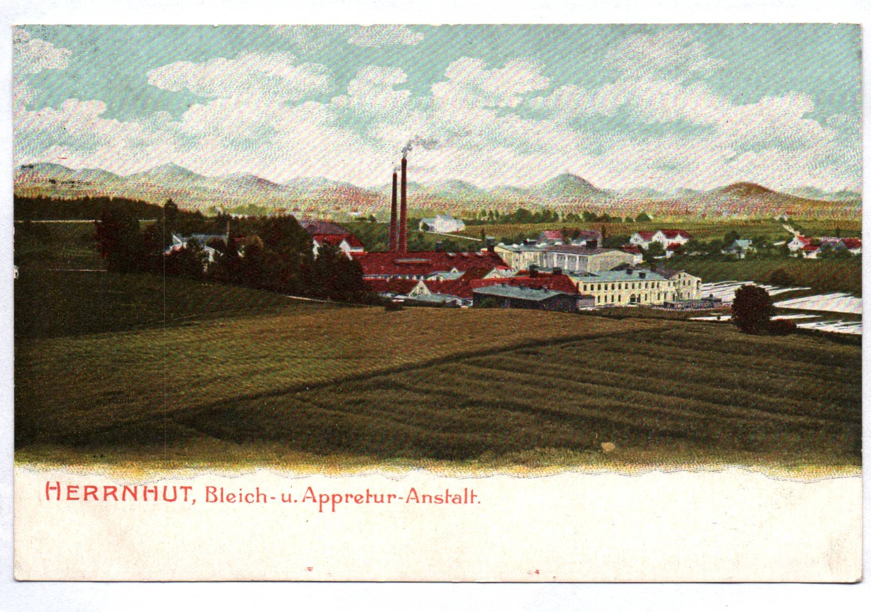 Litho Ak Herrnhut Bleich und Appretur Anstalt 