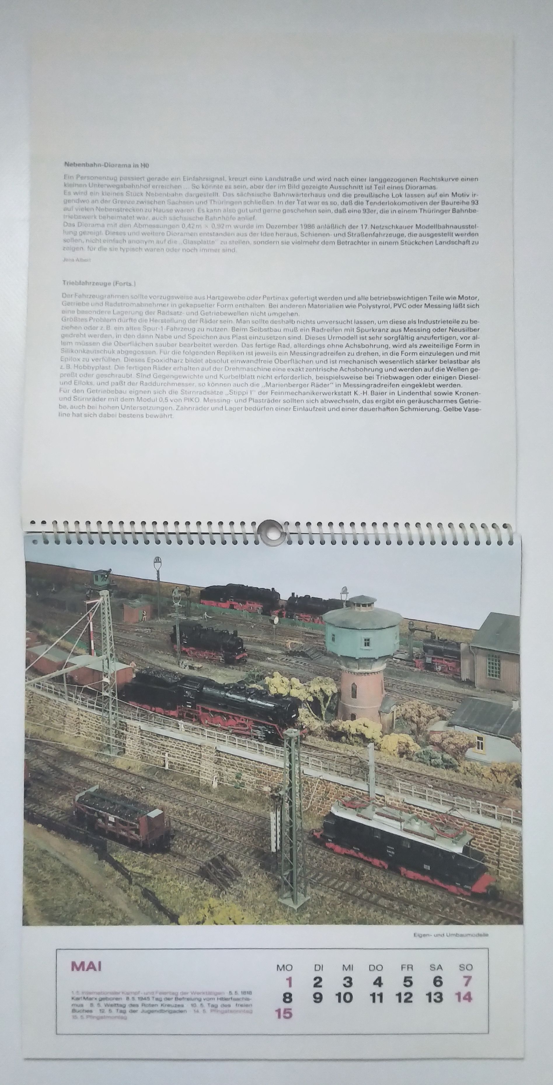 Modelleisenbahn Kalender 1989 Anlage der AG 3/95 Sächsische Nebenbahnen