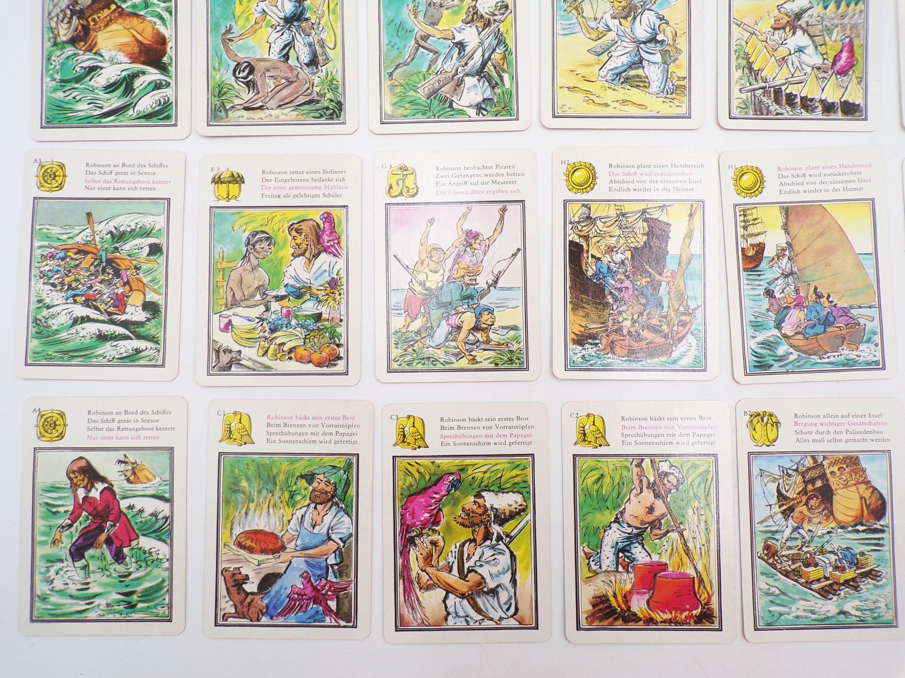 Altes Quartettspiel Robinson mit Peterkarte DDR 1978 Altes Quartettspiel Robinson mit Peterkarte DDR 1978