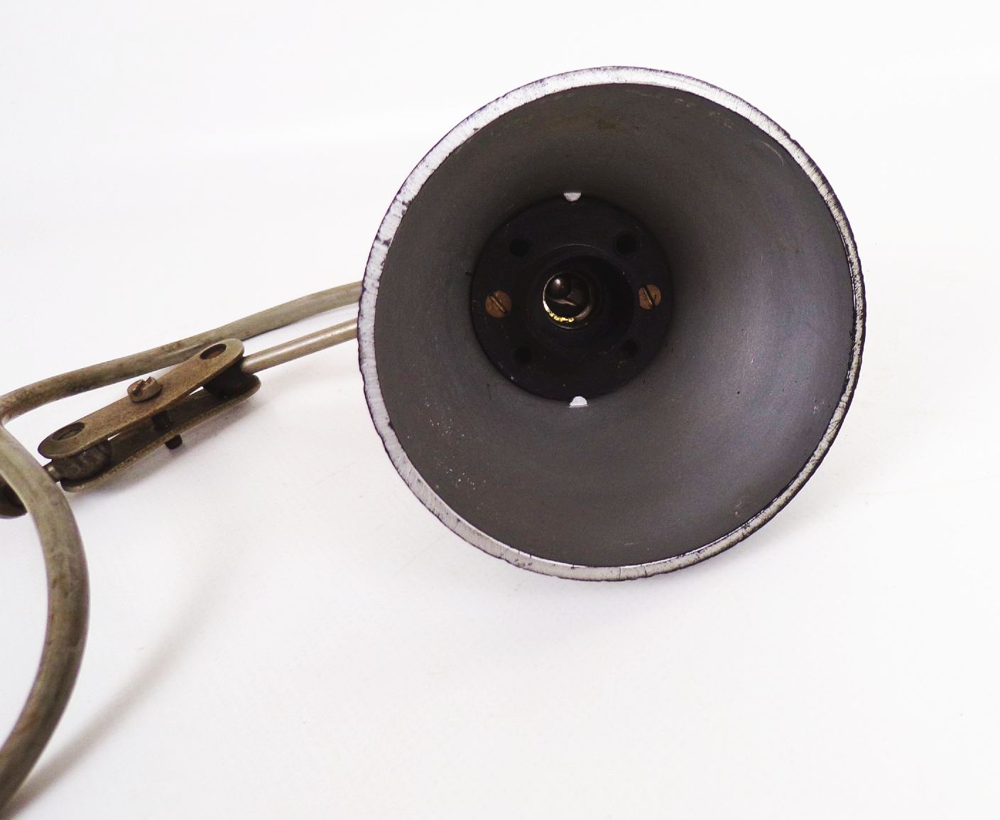 Alte Nähmaschinenleuchte kleine Tischlampe Bakelit Schalter E14 Schwarz Leseleuchte