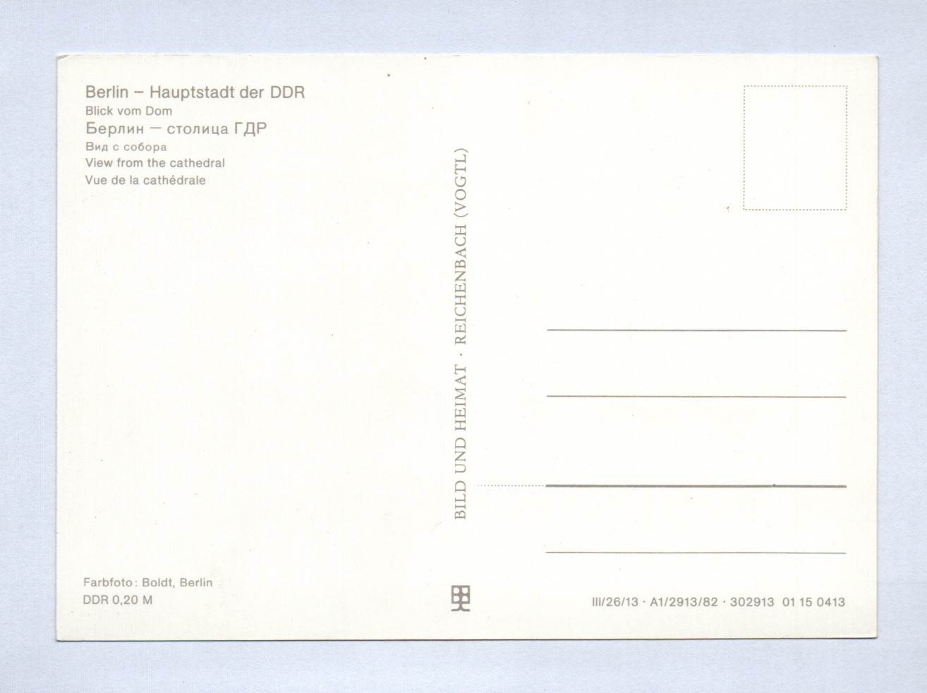 Ak Berlin Blick vom Dom 1982 Fernsehturm Ak Berlin Blick vom Dom 1982 Fernsehturm