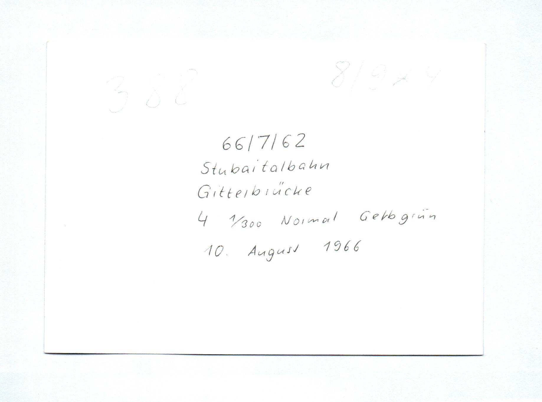 Foto Stubaitalbahn Gitterbrücke August 1966