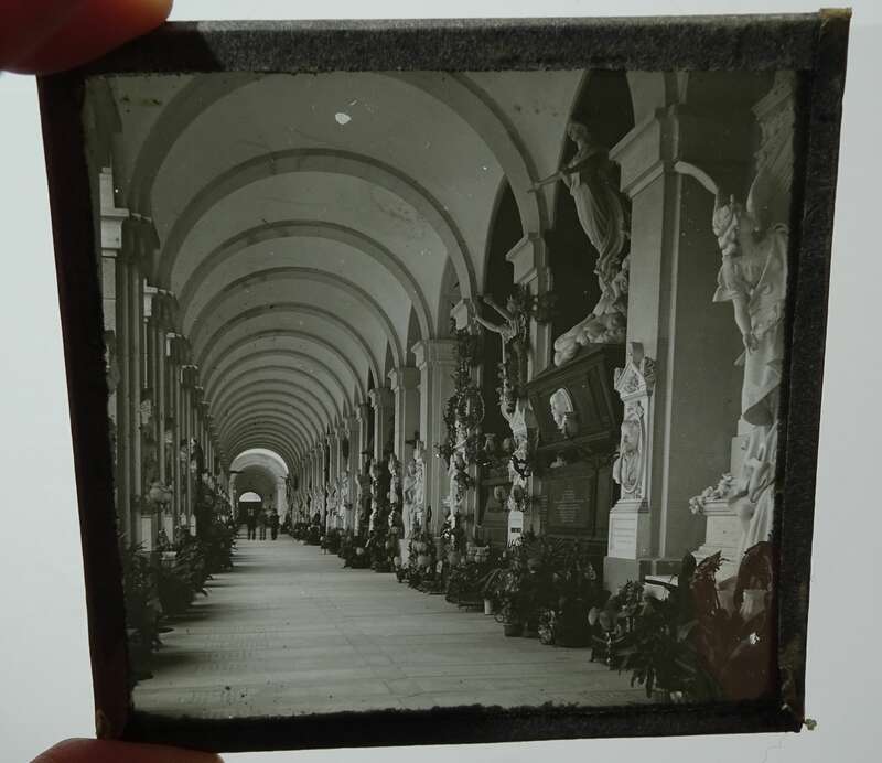 Foto Nachlaß Dia Glasplatten Italien Reise Alpen um 1910 Glasdias Holzschalten
