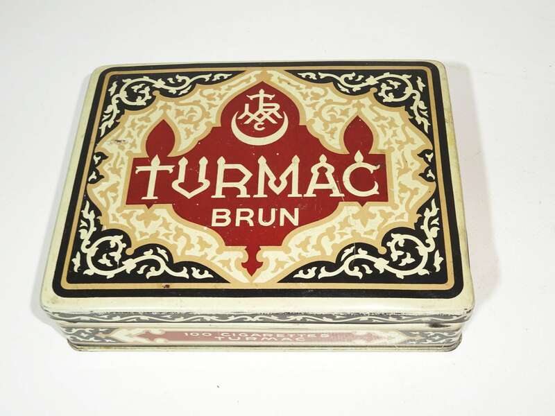 Turmac Brun Seebach Zurich Zigaretten 100er Blechdose Alt