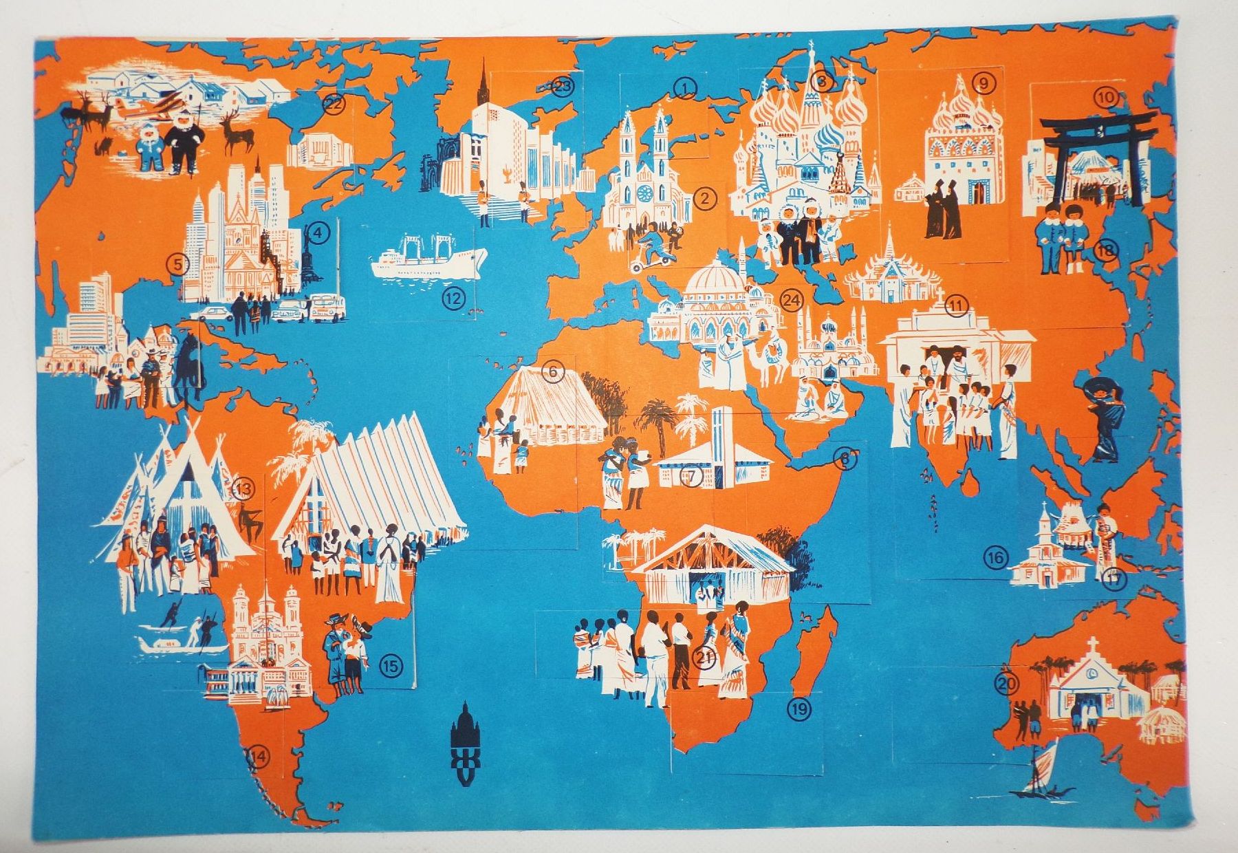 Alter Adventskalender Kirchlicher Kunstverlag Aurig Dresden 1973 DDR 